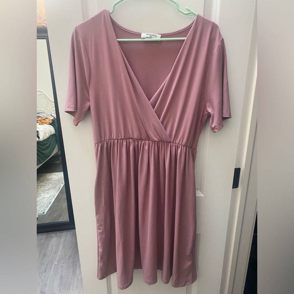 Pink velvety soft dress